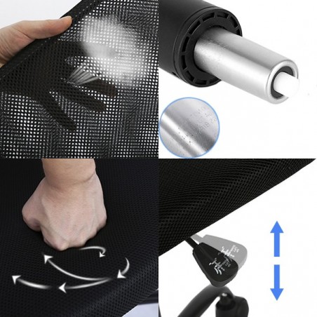 Silla de Oficina Ergonómica sin Reposabrazos con Malla Transpirable - Juvenil Giratoria para Escritorio