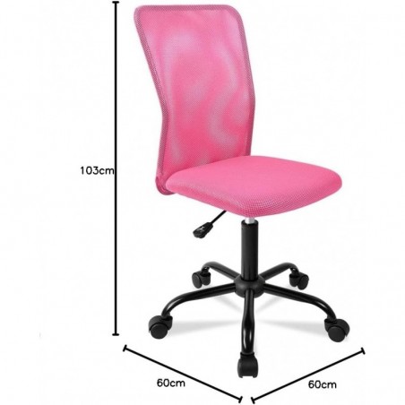 Silla de Oficina Ergonómica sin Reposabrazos con Malla Transpirable - Juvenil Giratoria para Escritorio