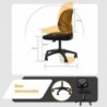 Silla de Oficina o Escritorio ergonómica. Sin reposabrazos. Juvenil sin Brazos. Soporte Lumbar. Tela Transpirable.