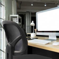 Silla de Oficina o Escritorio ergonómica. Sin reposabrazos. Juvenil sin Brazos. Soporte Lumbar. Tela Transpirable.