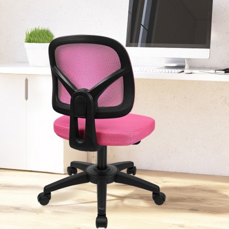 Silla de Oficina Ergonómica sin Reposabrazos con Malla Transpirable y Soporte Lumbar - Juvenil para Escritorio
