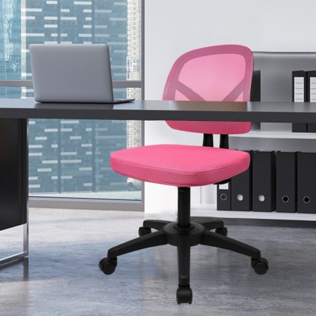 Silla de Oficina Ergonómica sin Reposabrazos con Malla Transpirable y Soporte Lumbar - Juvenil para Escritorio