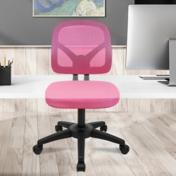 Silla de Oficina Ergonómica sin Reposabrazos con Malla Transpirable y Soporte Lumbar - Juvenil para Escritorio