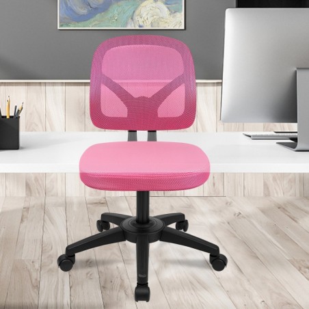 Silla de Oficina Ergonómica sin Reposabrazos con Malla Transpirable y Soporte Lumbar - Juvenil para Escritorio