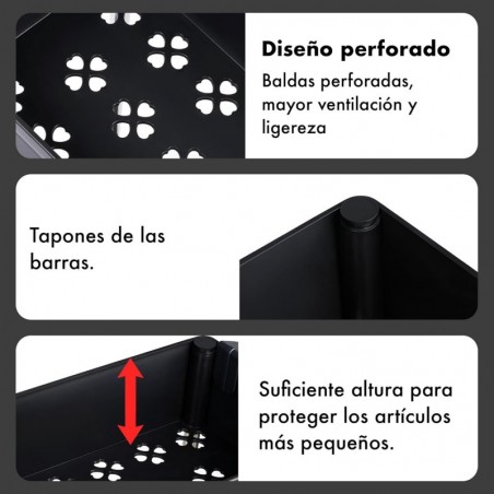 Carro de Cocina Estrecho Alto con Ruedas - Carrito Auxiliar Organizador Verdulero con Estantes y Cajones Plástico