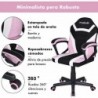 Silla Gaming u Oficina niños Infantil de Tela giratoria ergonómica Estudio o Escritorio con Ruedas Brazos diseño Moderno