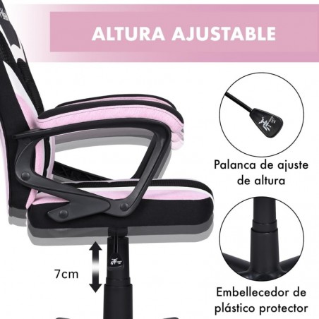 Silla Infantil Gaming y Oficina Ergonómica Giratoria con Ruedas - Sillón para Niños con Diseño Moderno y Tela Transpirable