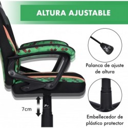 Silla Infantil Gaming y Oficina Ergonómica Giratoria con Ruedas - Sillón para Niños con Diseño Moderno y Tela Transpirable