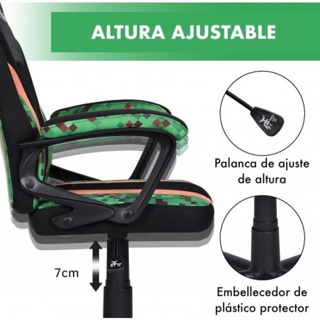 Silla Infantil Gaming y Oficina Ergonómica Giratoria con Ruedas - Sillón para Niños con Diseño Moderno y Tela Transpirable