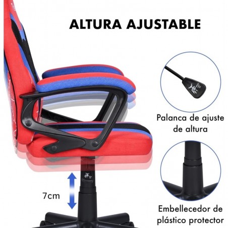 Silla Infantil Gaming y Oficina Ergonómica Giratoria con Ruedas - Sillón para Niños con Diseño Moderno y Tela Transpirable