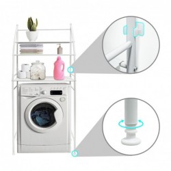 Estantería baño sobre inodoro wc o lavadora metálica - Estante de almacenamiento ahorra espacio - 3 niveles - Cocina