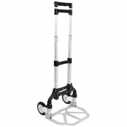 Carretilla de Mano portátil Plegable y Extensible con Ruedas- Carro de Transporte Aluminio Ligero- con Cuerdas de Goma