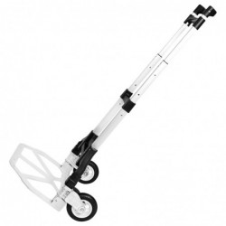 Carretilla de Mano portátil Plegable y Extensible con Ruedas- Carro de Transporte Aluminio Ligero- con Cuerdas de Goma