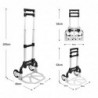 Carretilla de Mano portátil Plegable y Extensible con Ruedas- Carro de Transporte Aluminio Ligero- con Cuerdas de Goma