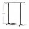 Perchero burro ropa extensible y ajustable con ruedas- barra para zapatero- Pequeño- Estrecho- Resistente- Metálico