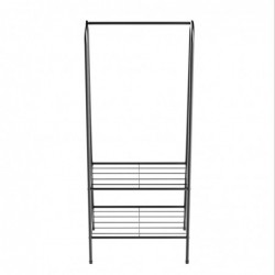 Perchero Burro Ropa y Zapatero, Estantería Multiusos, Organizador de Ropa, Abrigos, de Metal, con 2 Niveles para Zapatos