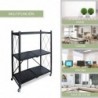 Estantería Plegable de Metal con Ruedas | Mueble Organizador con estantes Resistentes y Estructura Reforzada | Portátil