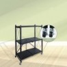 Estantería Plegable de Metal con Ruedas | Mueble Organizador con estantes Resistentes y Estructura Reforzada | Portátil