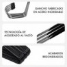 Perchas para Pantalones Ahorra Espacio. Pack de 20 Unidades. Resistentes. Metalicas. Antideslizantes. Lado Abierto.