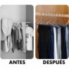 Perchas para Pantalones Ahorra Espacio. Pack de 20 Unidades. Resistentes. Metalicas. Antideslizantes. Lado Abierto.