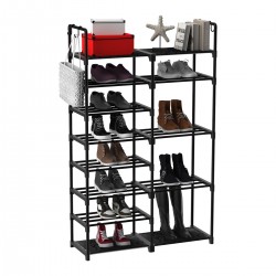Zapatero de 9 niveles Almacenamiento de zapatos Organizador hasta 30-35 Pares Estante Torre Tubos de Metal bolsos