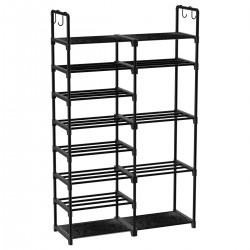 Zapatero de 9 niveles Almacenamiento de zapatos Organizador hasta 30-35 Pares Estante Torre Tubos de Metal bolsos