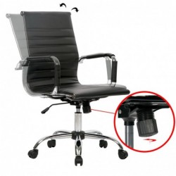 Silla de Oficina o escritorio Negra de Diseño Moderno y elegante - Ergonomica y Reclinable - de Piel Cuero Sintetico