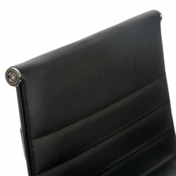Silla de Oficina o escritorio Negra de Diseño Moderno y elegante - Ergonomica y Reclinable - de Piel Cuero Sintetico