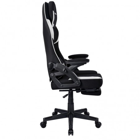 Silla Gaming Profesional Ergonómica con Tela Transpirable y Antimanchas - Sillón Gamer con Reposapiés y Reposabrazos Abatibles