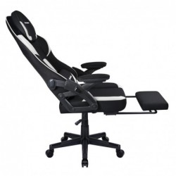 Silla Gamer Gaming Profesional, Ergonómica, de Tela Transpirable y Antimanchas, Reposabrazos Abatibles, con Reposapiés.