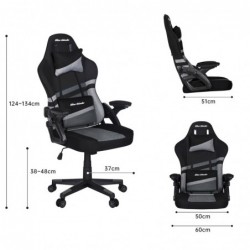 Silla Gamer Gaming Profesional, Ergonómica, de Tela Transpirable y Antimanchas, Reposabrazos Abatibles. para Adultos.