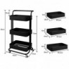 Carro De Cocina Metalico con Ruedas. Carrito Auxiliar Multiuso.3 Cajones de Almacenamiento. 85x43x37cm. Salón, oficina.