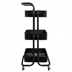 Carro De Cocina Metalico con Ruedas. Carrito Auxiliar Multiuso.3 Cajones de Almacenamiento. 85x43x37cm. Salón, oficina.