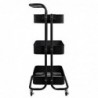 Carro De Cocina Metalico con Ruedas. Carrito Auxiliar Multiuso.3 Cajones de Almacenamiento. 85x43x37cm. Salón, oficina.