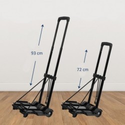 Carretilla de Mano Portátil Plegable Carro Ligero Equipaje Oficina Hogar con Cuerda de Gancho Elástica Pequeño