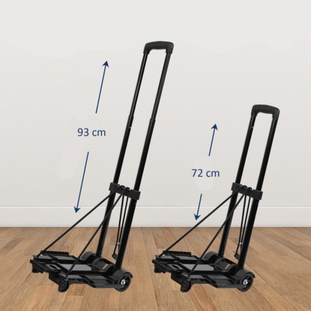 Carretilla de Mano Portátil Plegable - Carro Ligero para Equipaje, Oficina y Hogar con Cuerda Elástica y Gancho