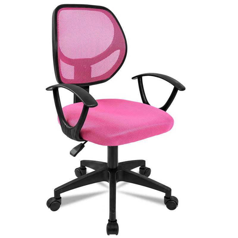 Silla de Oficina Ergonómica con Respaldo de Malla Transpirable y Reposabrazos - Giratoria Juvenil para Escritorio