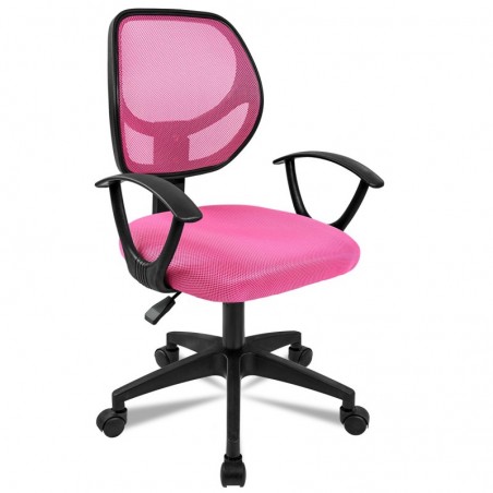Silla de Oficina Ergonómica con Respaldo de Malla Transpirable y Reposabrazos - Giratoria Juvenil para Escritorio