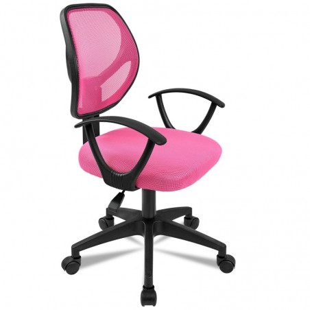 Silla de Oficina Ergonómica con Respaldo de Malla Transpirable y Reposabrazos - Giratoria Juvenil para Escritorio