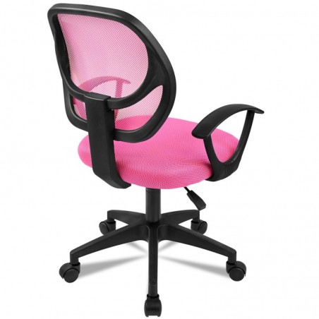 Silla de Oficina Ergonómica con Respaldo de Malla Transpirable y Reposabrazos - Giratoria Juvenil para Escritorio