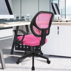 Silla de Oficina Ergonómica con Respaldo de Malla Transpirable y Reposabrazos - Giratoria Juvenil para Escritorio