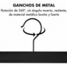 Juego de 10 Perchas para Pantalones, Faldas, con 2 Pinzas, Set de 10 Perchas para Camisas, Bufanda, Gancho 360º