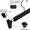 Juego de 10 Perchas para Pantalones, Faldas, con 2 Pinzas, Set de 10 Perchas para Camisas, Bufanda, Gancho 360º