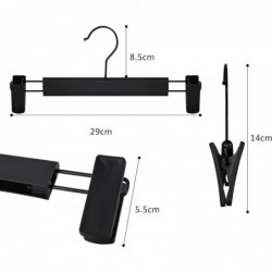 Juego de 10 Perchas para Pantalones, Faldas, con 2 Pinzas, Set de 10 Perchas para Camisas, Bufanda, Gancho 360º