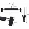 Juego de 10 Perchas para Pantalones, Faldas, con 2 Pinzas, Set de 10 Perchas para Camisas, Bufanda, Gancho 360º