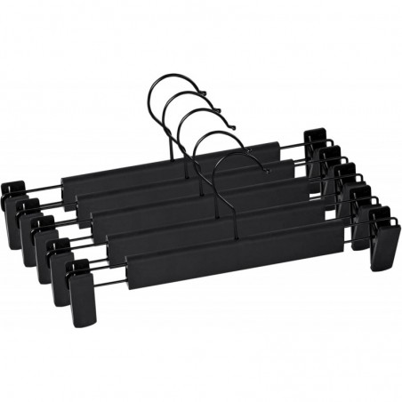 Juego de 10 Perchas para Pantalones, Faldas, con 2 Pinzas, Set de 10 Perchas para Camisas, Bufanda, Gancho 360º