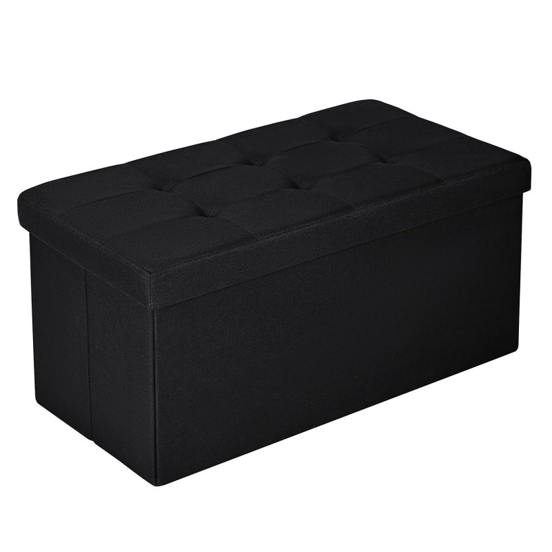 Puff de almacenaje Plegable, Banco con Almacenamiento, Otomana, Baúl, Taburete Reposapiés, Acolchado, para Dormitorio