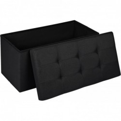 Puff de almacenaje Plegable, Banco con Almacenamiento, Otomana, Baúl, Taburete Reposapiés, Acolchado, para Dormitorio