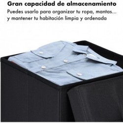 Puff Almacenaje Plegable T-LOVENDO - Banco Otomana Baúl Taburete Reposapiés Acolchado 300kg