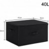 Caja de Almacenamiento Plegable, Cesta con 2 Asas, Cajón con Tapa y Cremallera para Mantas Ropa Colcha Cofre de Tela 40L